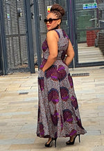 Marie Maxi Purple - Ankara Maxi Dress, African party dress