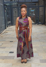 Marie Maxi Purple - Ankara Maxi Dress, African party dress