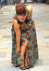 Marie Maxi Rust - Ankara Maxi Dress, African party dress
