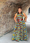 Marie Maxi Rust - Ankara Maxi Dress, African party dress