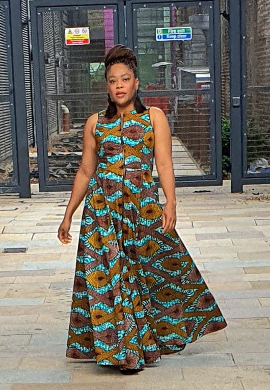Marie Maxi Rust - Ankara Maxi Dress, African party dress