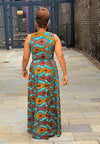 Marie Maxi Rust - Ankara Maxi Dress, African party dress