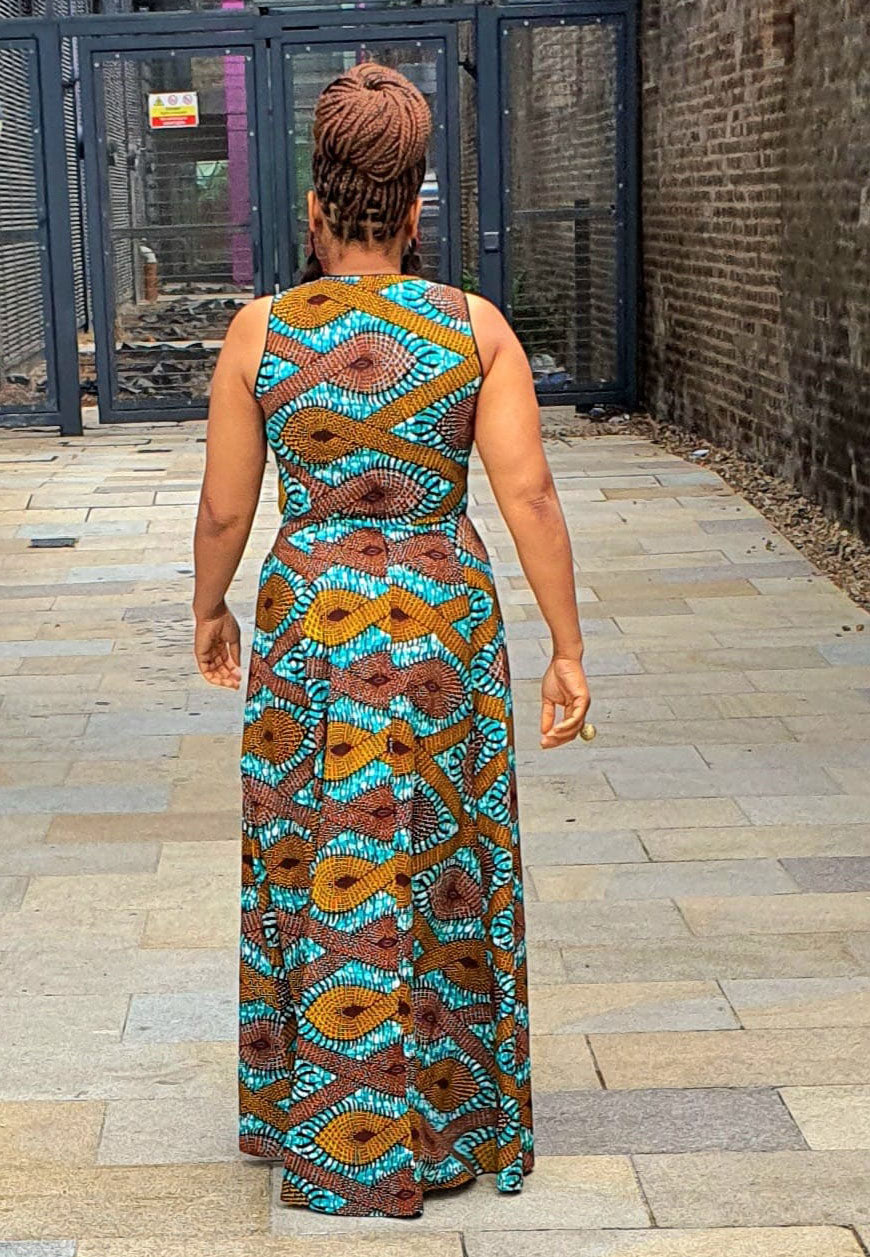 Marie Maxi Rust - Ankara Maxi Dress, African party dress