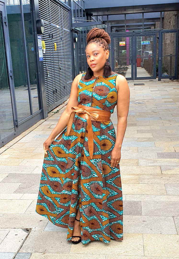 Marie Maxi Rust - Ankara Maxi Dress, African party dress