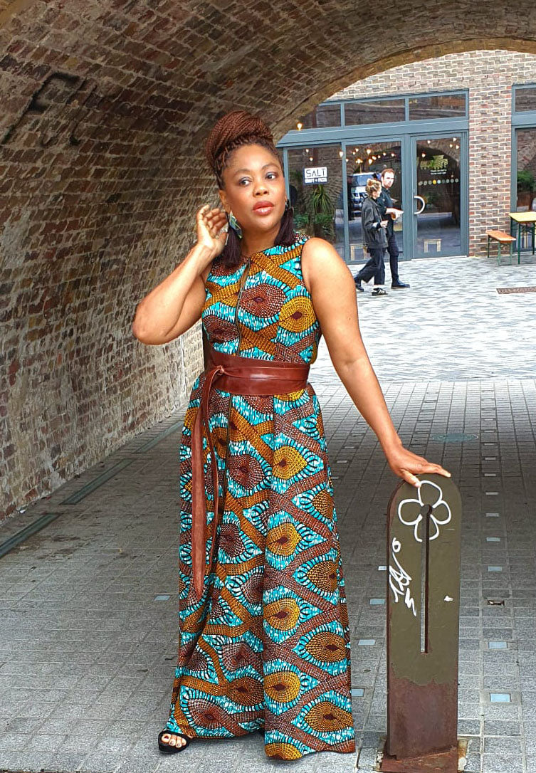 Marie Maxi Rust - Ankara Maxi Dress, African party dress