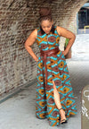 Marie Maxi Rust - Ankara Maxi Dress, African party dress