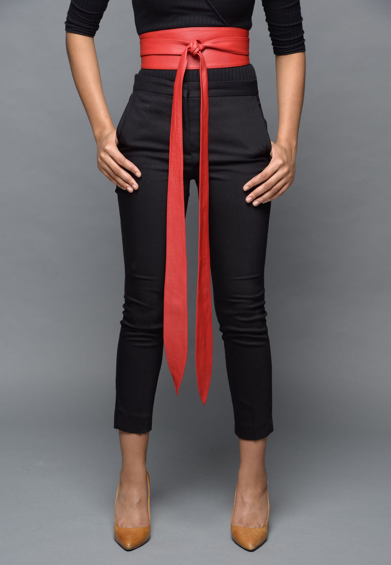 Red Leather Obi belt