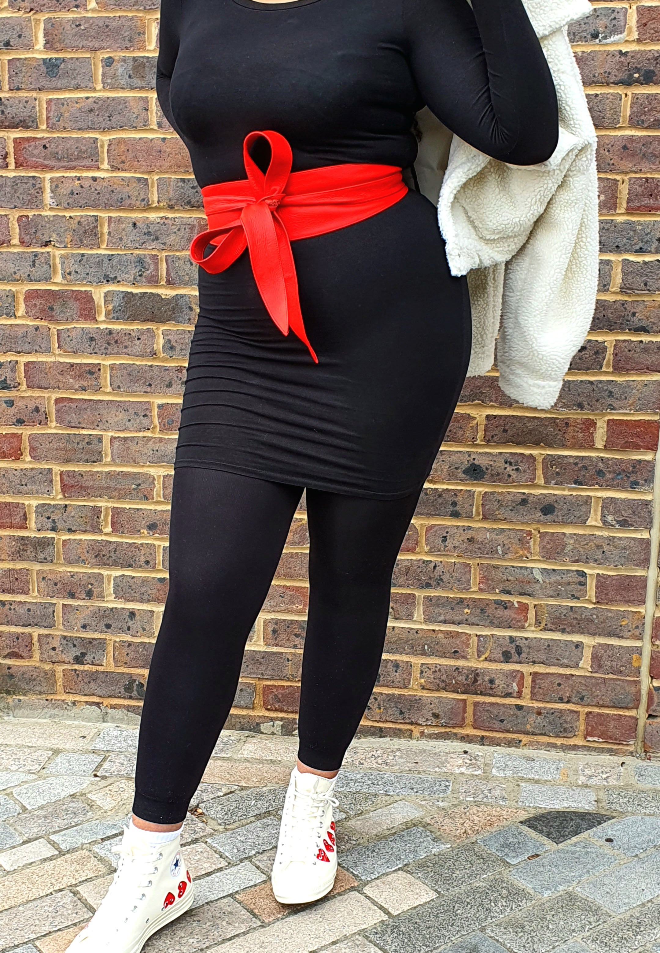 Red Leather Obi belt