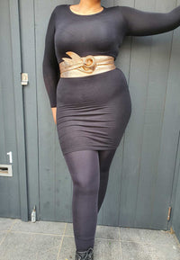 Rose Gold Leather Obi belt