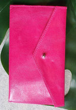 Pink - 100% handmade Mini leather coin money purse