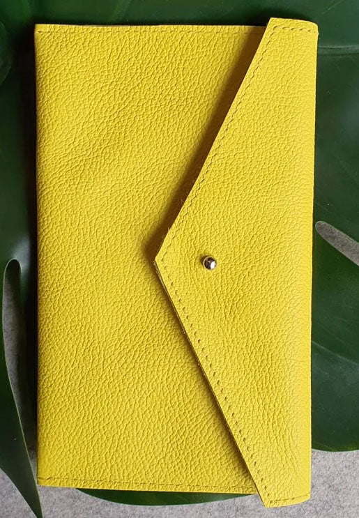 YELLOW - 100% handmade Mini leather coin money purse