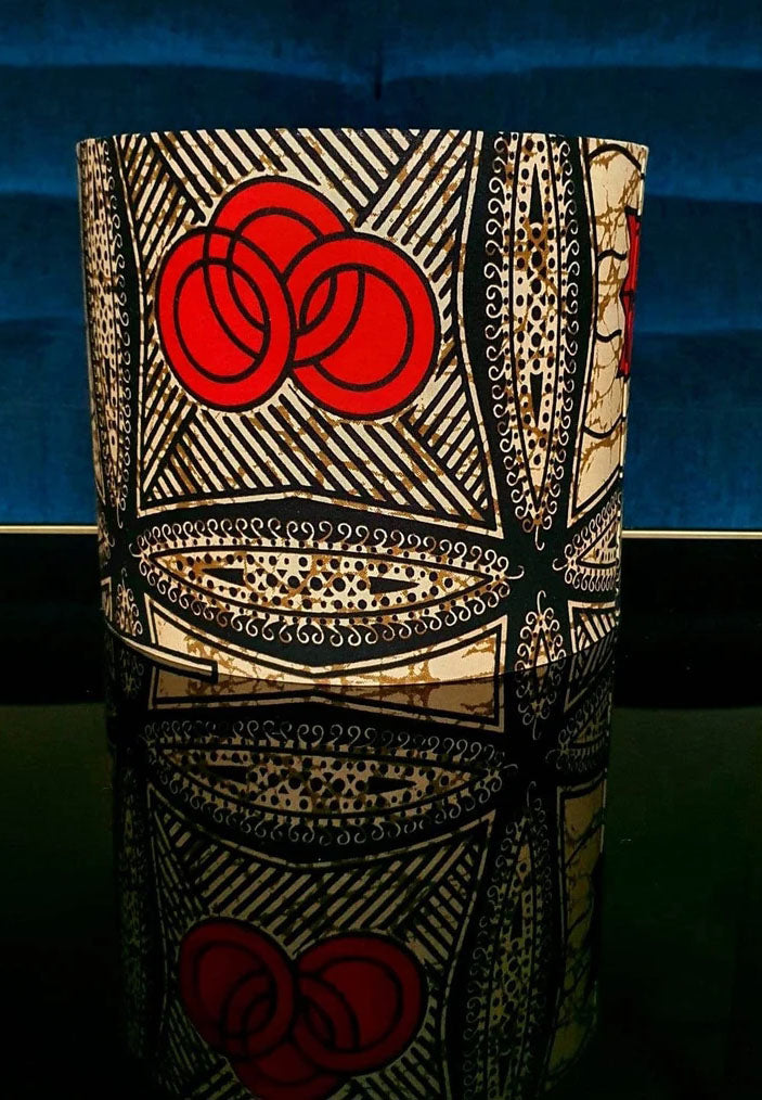 Orange and black - Handmade pendent drum lampshades