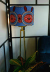 Blue and orange - Handmade pendent drum lampshades