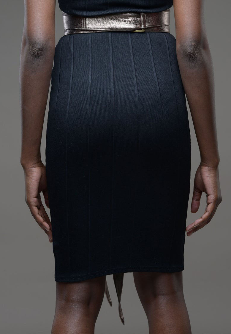 Pewter Leather Obi belt