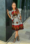Nakia-in-Wakanda- Ankara Fit and Flare Mini Dress