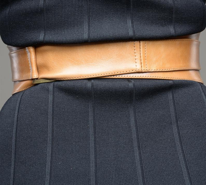Tan Leather Obi belt