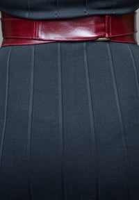 Burgundy Leather Obi belt