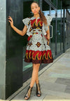 Nakia-in-Wakanda- Ankara Fit and Flare Mini Dress