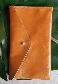 Tan - 100% handmade Mini leather coin money purse