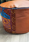 Dazzle - Handmade leather and African print footstool storage pouffe