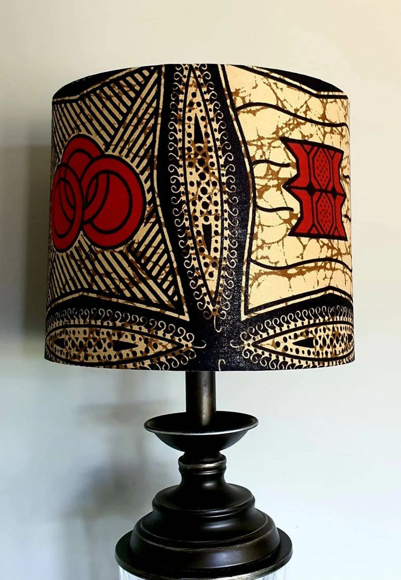 Orange and black - Handmade pendent drum lampshades