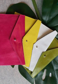 Pink - 100% handmade Mini leather coin money purse