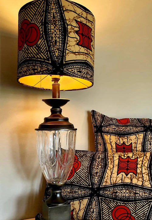 Orange and black - Handmade African print cushion