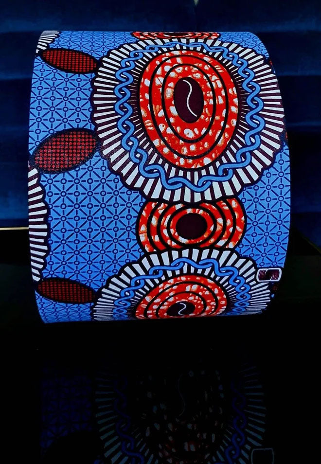 Blue and orange - Handmade pendent drum lampshades