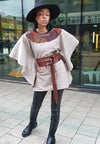 Eve wool poncho cape top - kimono African print cape