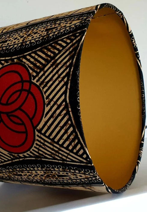 Orange and black - Handmade pendent drum lampshades