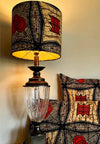 Orange and black - Handmade pendent drum lampshades