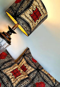 Orange and black - Handmade pendent drum lampshades