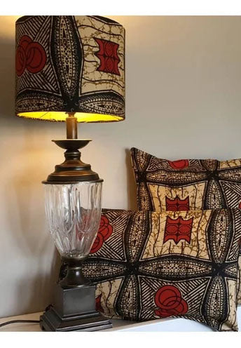 Orange and black - Handmade pendent drum lampshades
