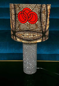 Orange and black - Handmade pendent drum lampshades