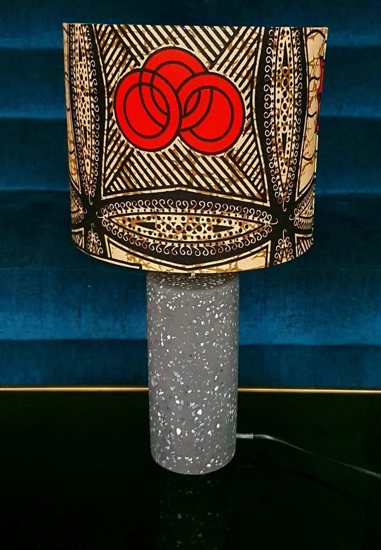 Orange and black - Handmade pendent drum lampshades