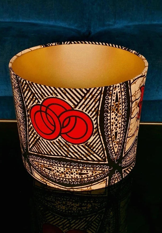 Orange and black - Handmade pendent drum lampshades