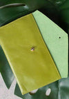 Green - 100% handmade Mini leather coin money purse