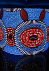 Blue and orange - Handmade pendent drum lampshades