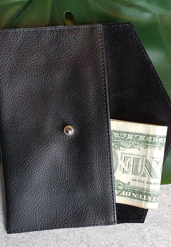 Black - 100% handmade Mini leather coin money purse