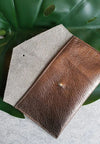 PEWTER  - 100% handmade Mini leather coin money purse