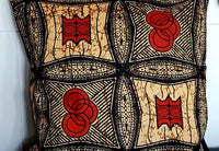 Orange and black - Handmade African print cushion