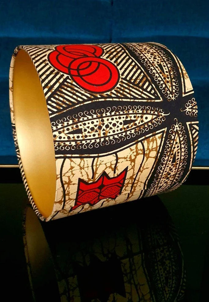 Orange and black - Handmade pendent drum lampshades