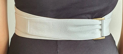 White Leather Obi belt