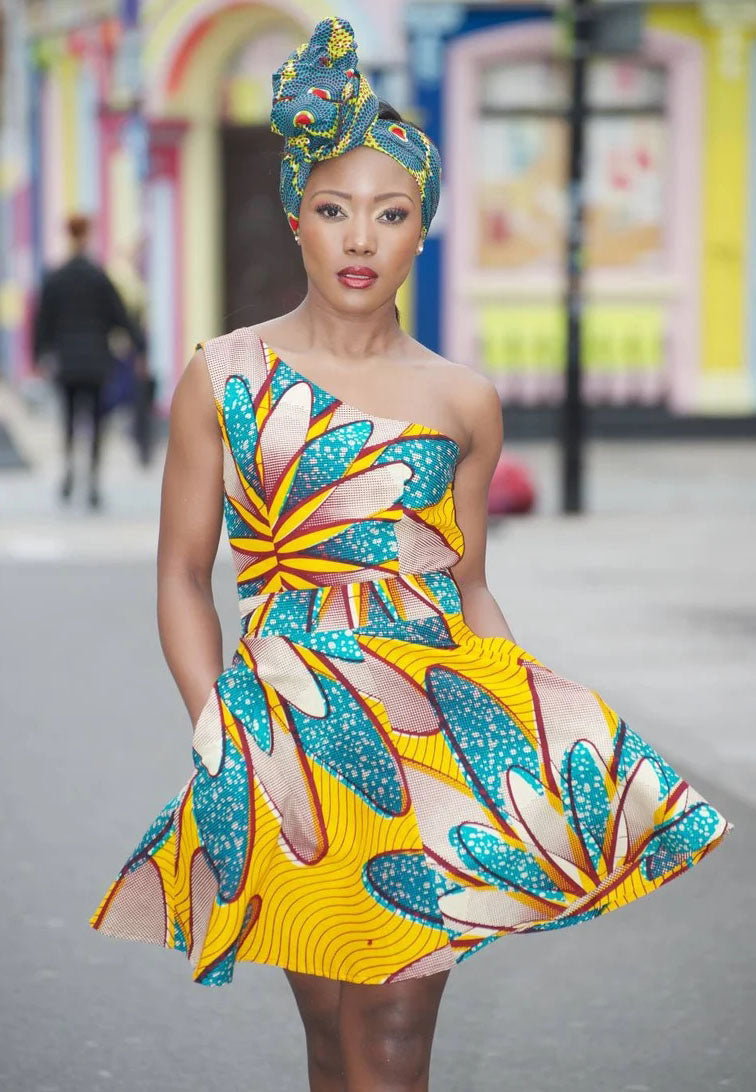 Yellow Samba - African print Dress