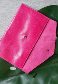 Pink - 100% handmade Mini leather coin money purse