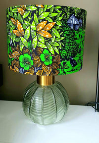 Village scene - Handmade pendent drum lampshades
